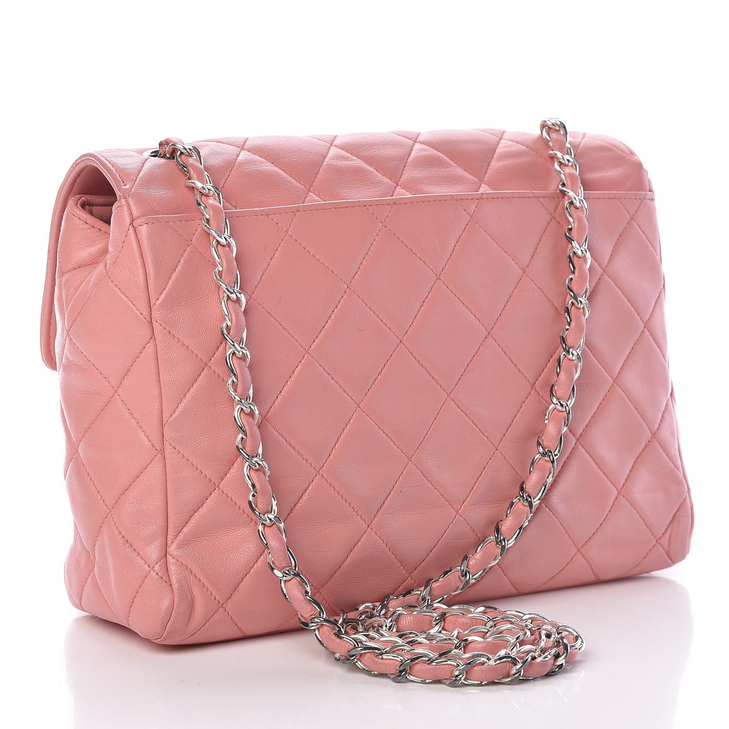 Lambskin Quilted Small Single Flap Pink