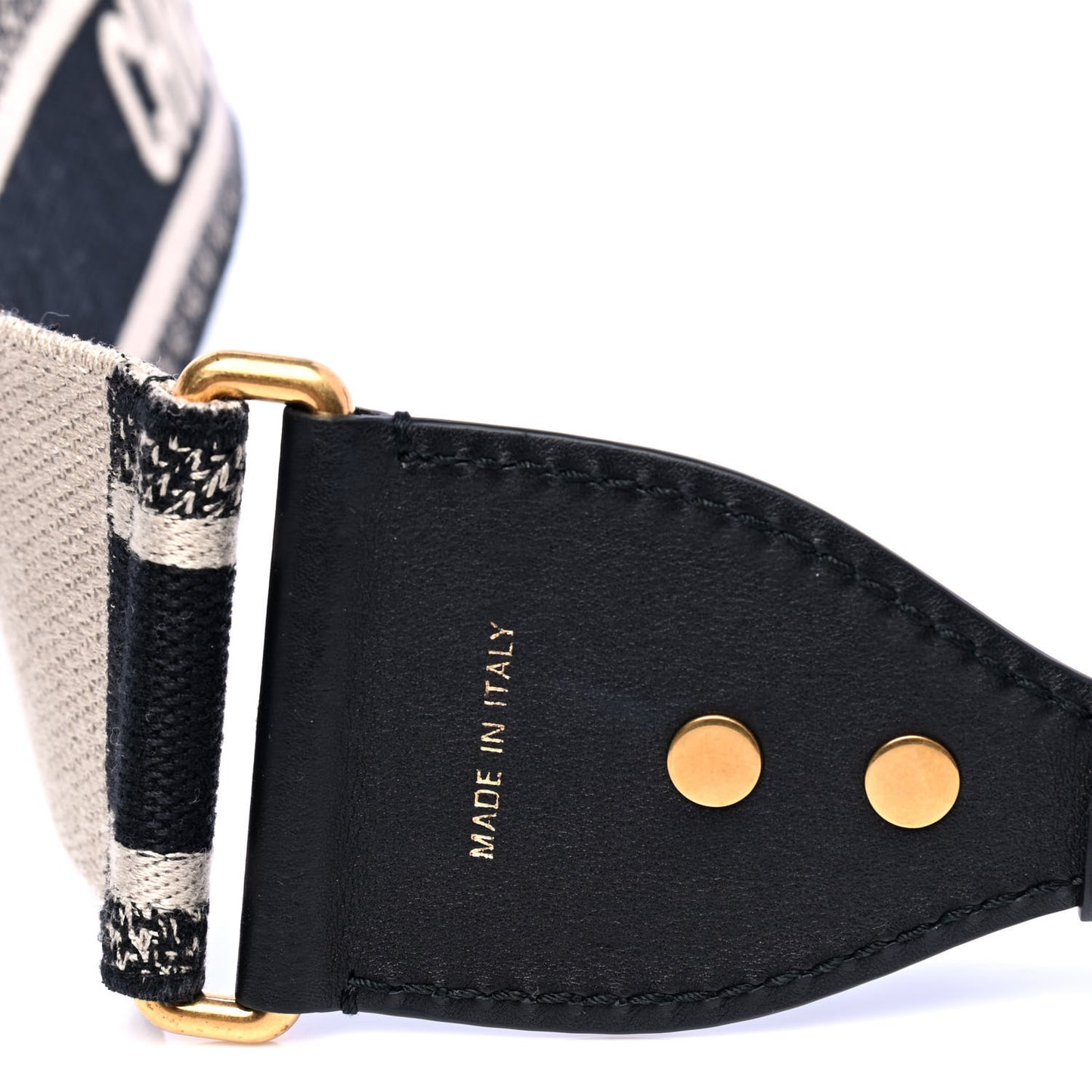 Canvas Embroidered Shoulder Strap Black