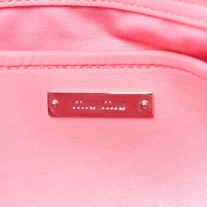 Miu Miu Nappa Matelasse Crystal Flap Clutch Geranio 6 of 13