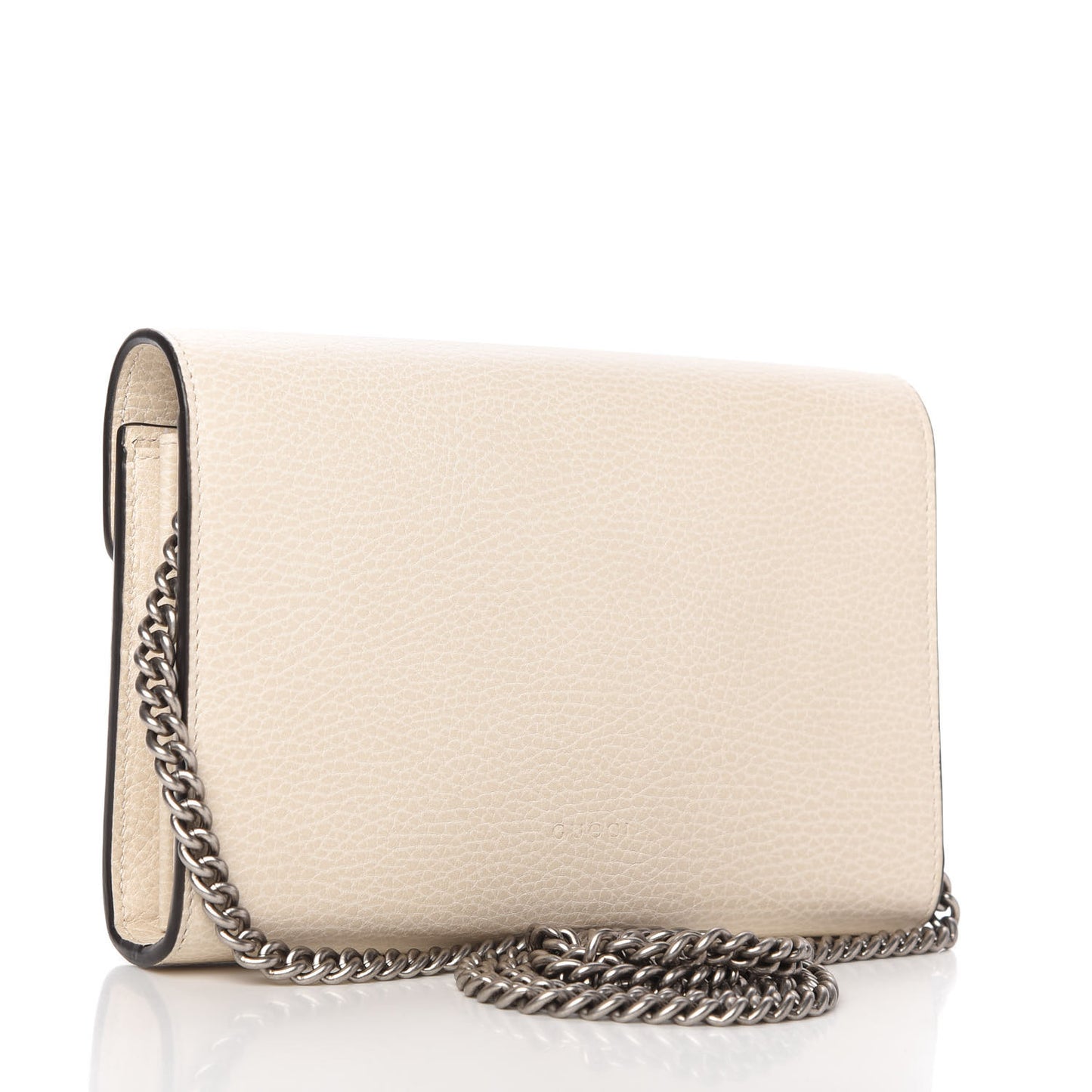 Dollar Calfskin Mini Dionysus Chain Wallet Mystic White