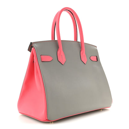 Hermes Epsom Horseshoe Birkin 30 Gris Mouette Rose Azalee 3 of 10