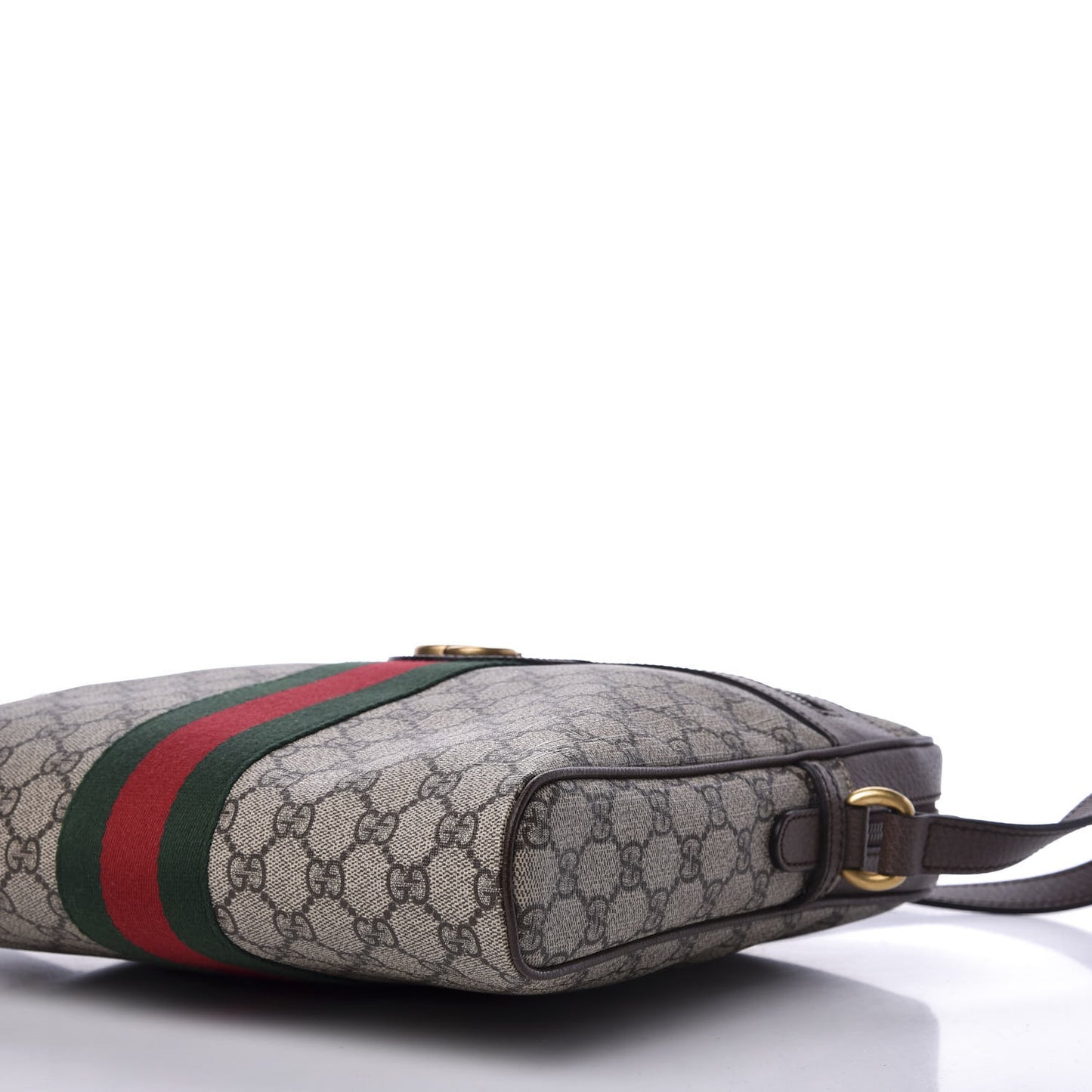 GG Supreme Monogram Web Medium Ophidia Messenger Bag Brown