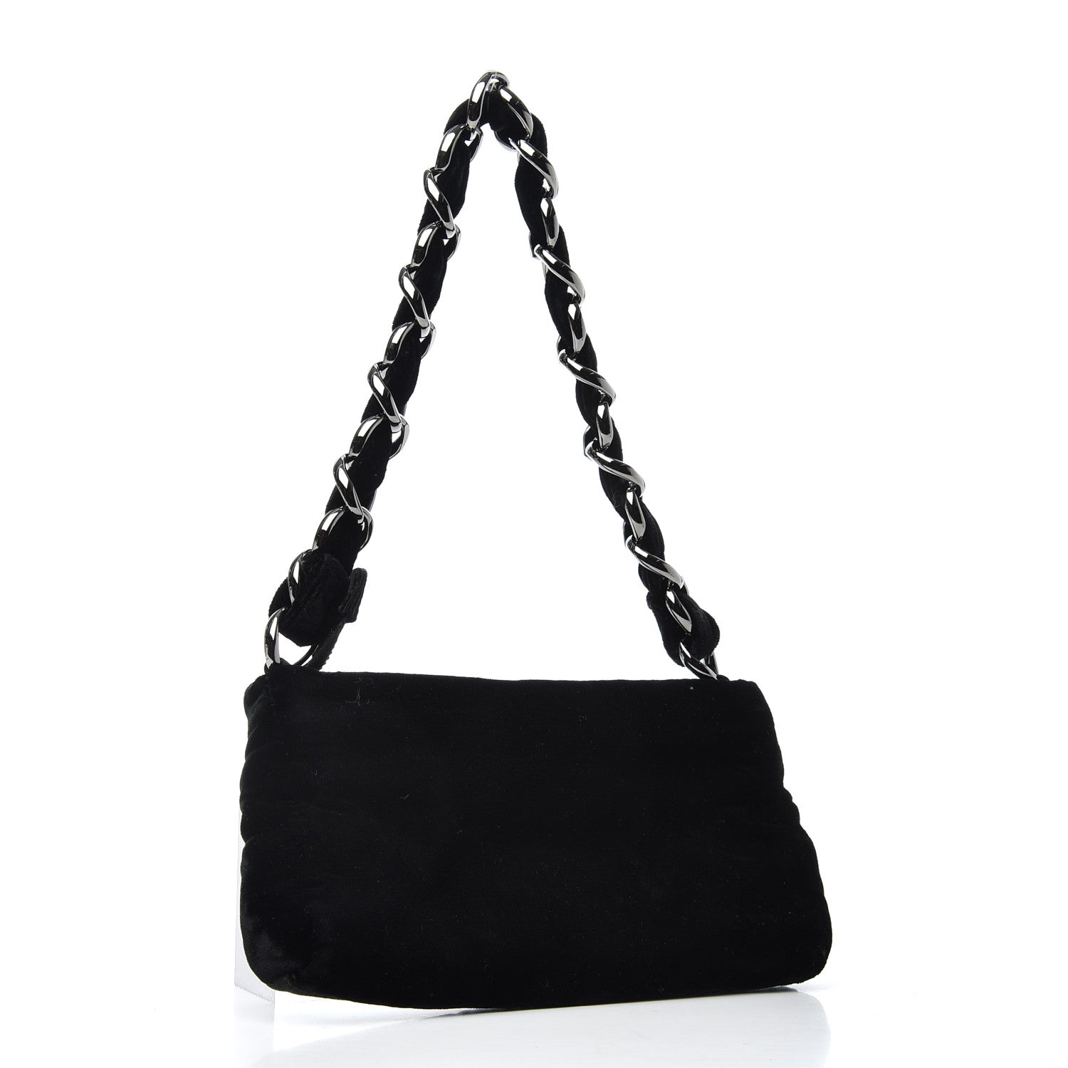 Chanel Velvet Satin Evening Bag Black 3 of 6