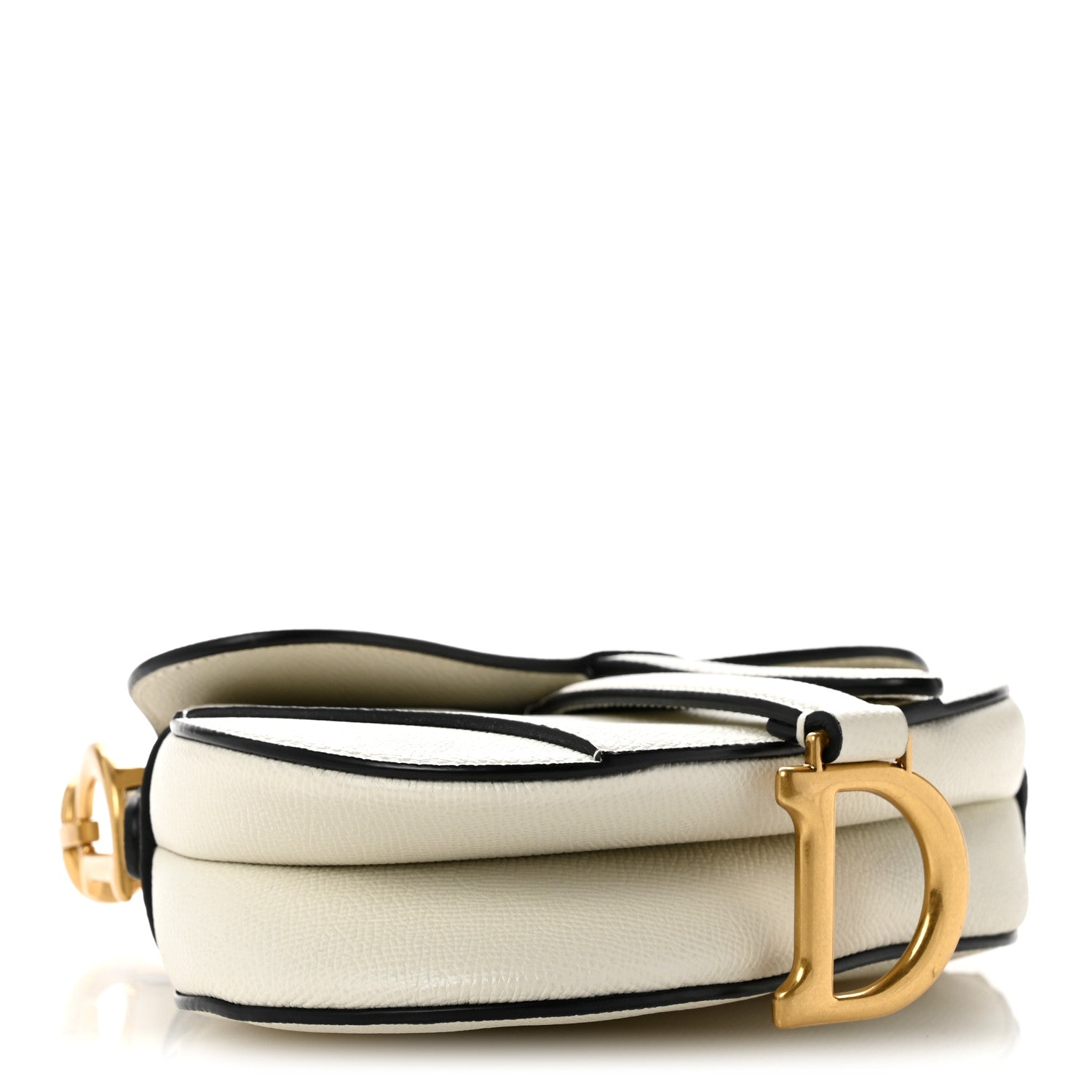 Christian Dior Grained Calfskin Mini Saddle Bag With Strap White 4 of 11