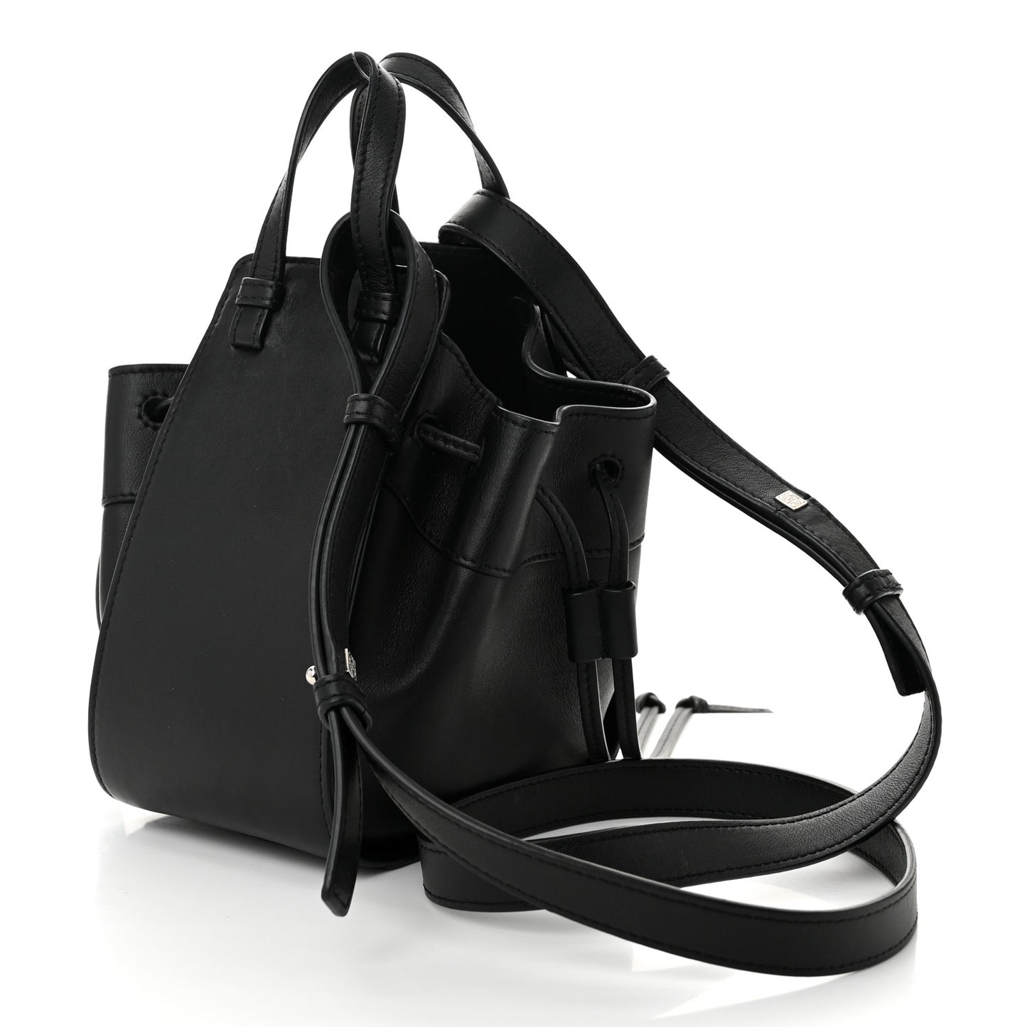 Calfskin Mini Hammock Shoulder Bag Black