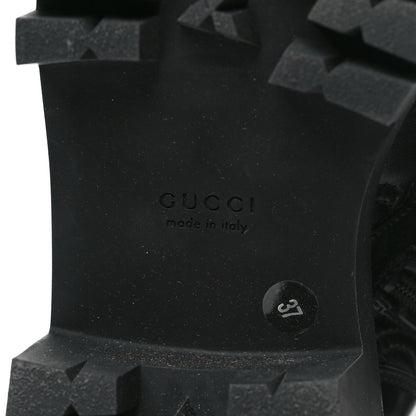 Gucci Cordovan Lux Nappa GG Matelasse Lace Up 60mm Combat Boots 37 Black 6 of 8