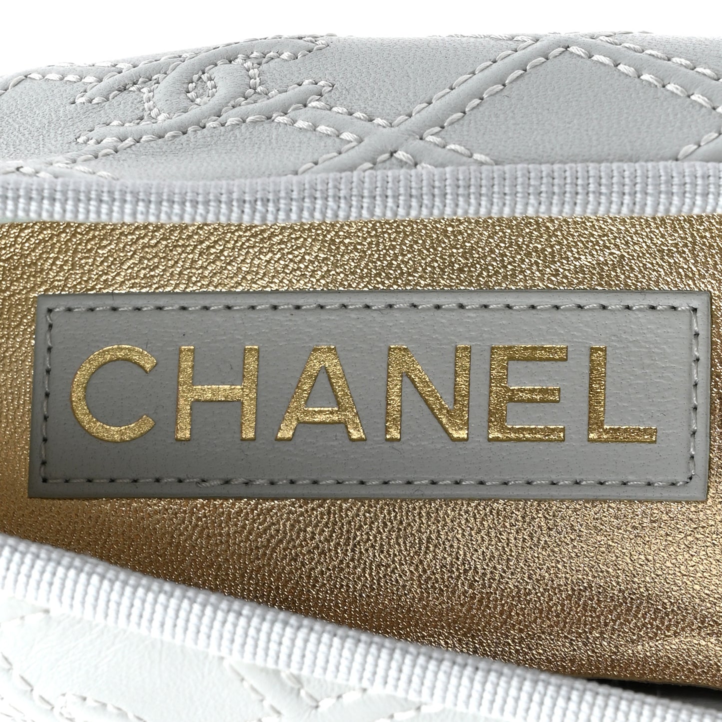 Lambskin Patent Double Stitched CC Cap Toe Ballerina Flats 39 Grey