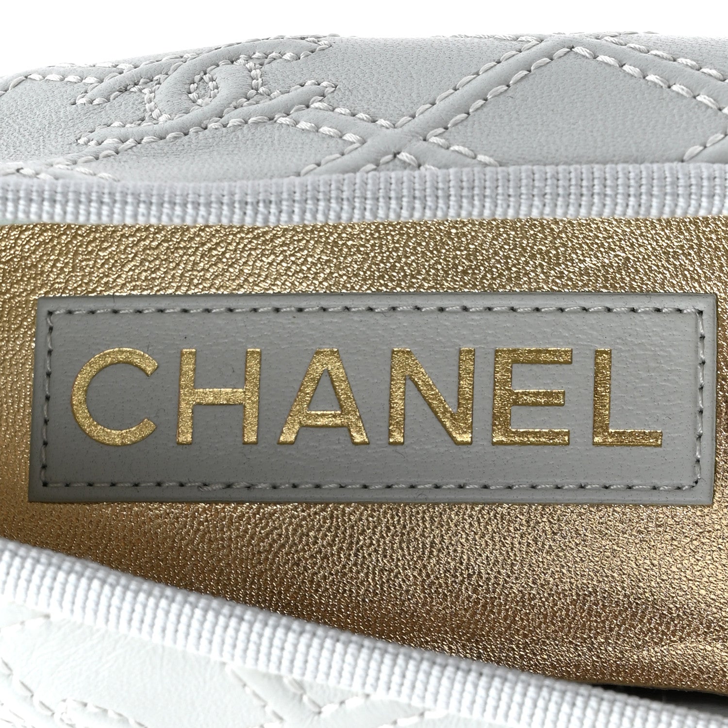 Chanel Lambskin Patent Double Stitched CC Cap Toe Ballerina Flats 39 Grey 7 of 9