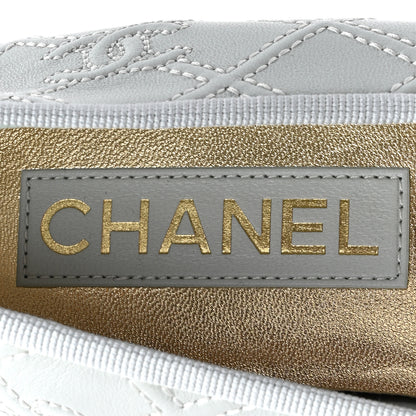 Chanel Lambskin Patent Double Stitched CC Cap Toe Ballerina Flats 39 Grey 7 of 9