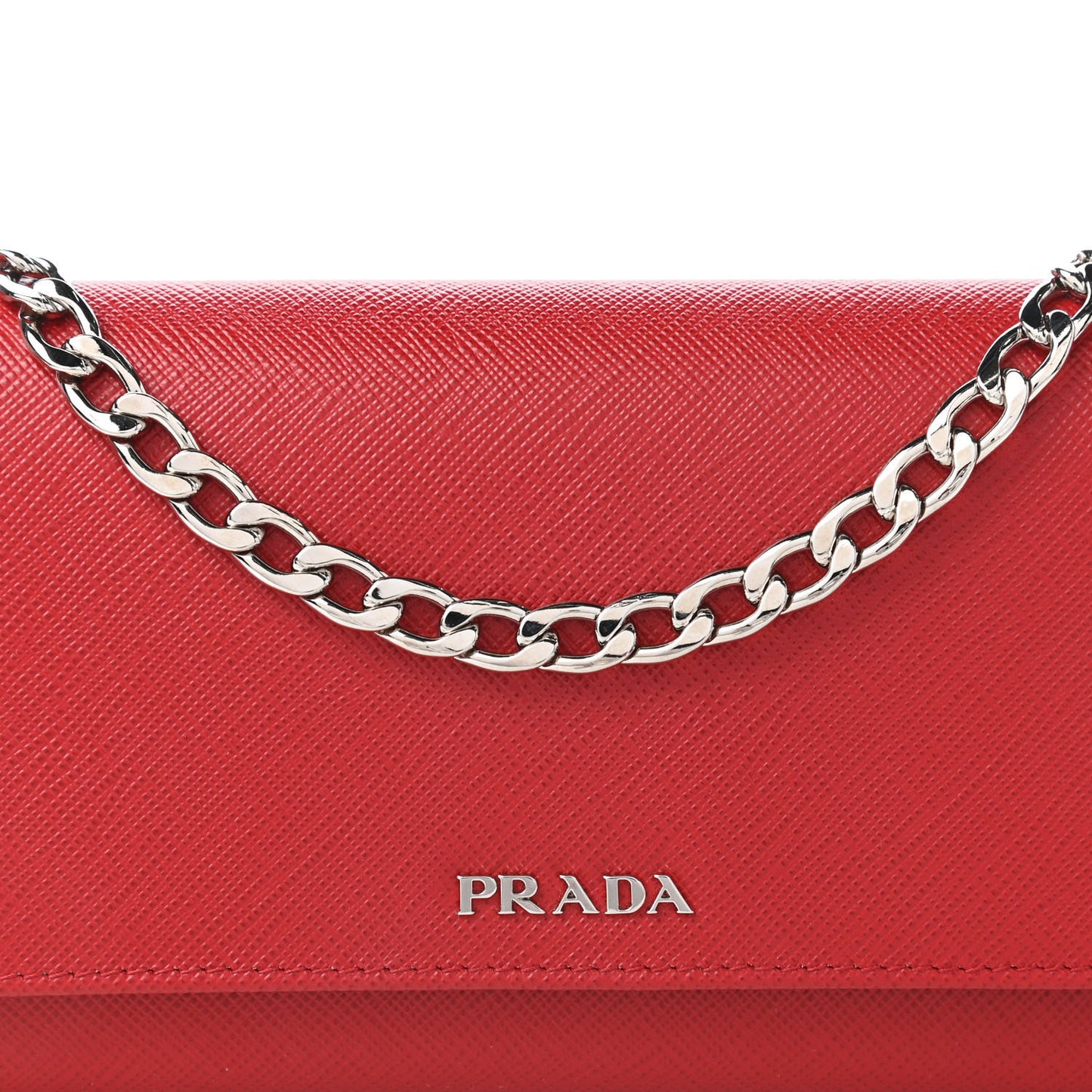 Saffiano Bi-Color Wallet on Chain Fuoco Black