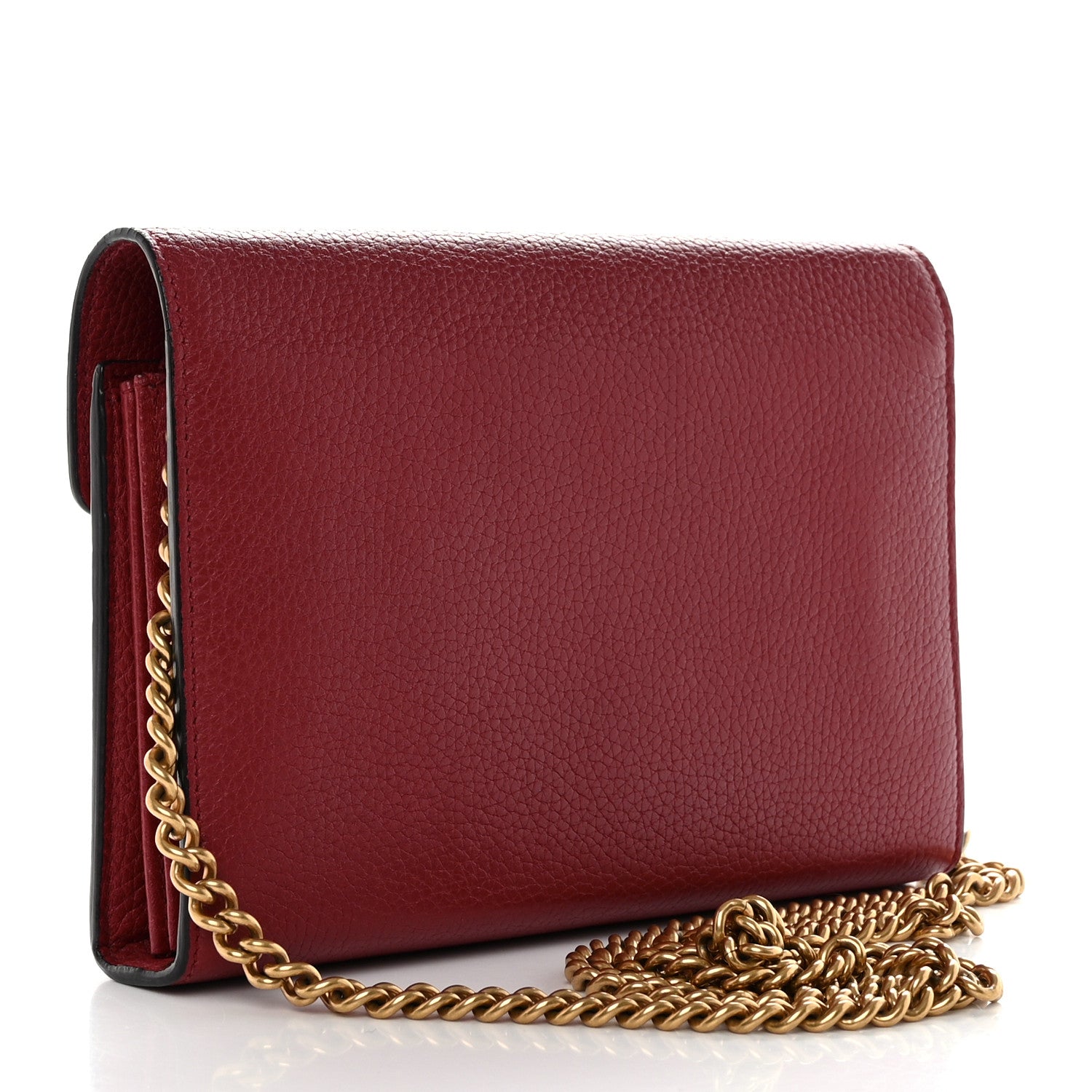 Gucci Cellarius Calfskin GG Marmont Chain Wallet Dry Rose 3 of 13