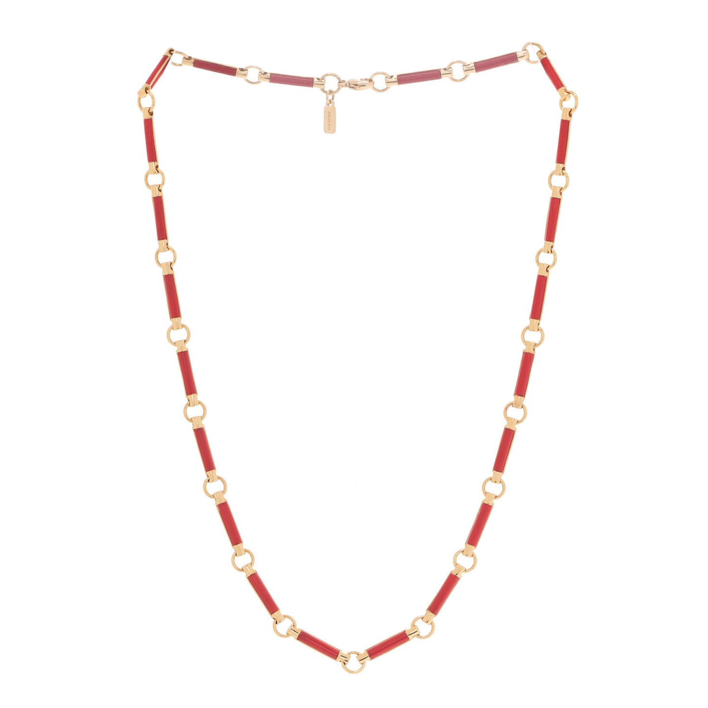 18K Yellow Gold Carnelian Chain Choker Necklace