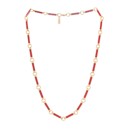 Foundrae 18K Yellow Gold Carnelian Chain Choker Necklace 3 of 6