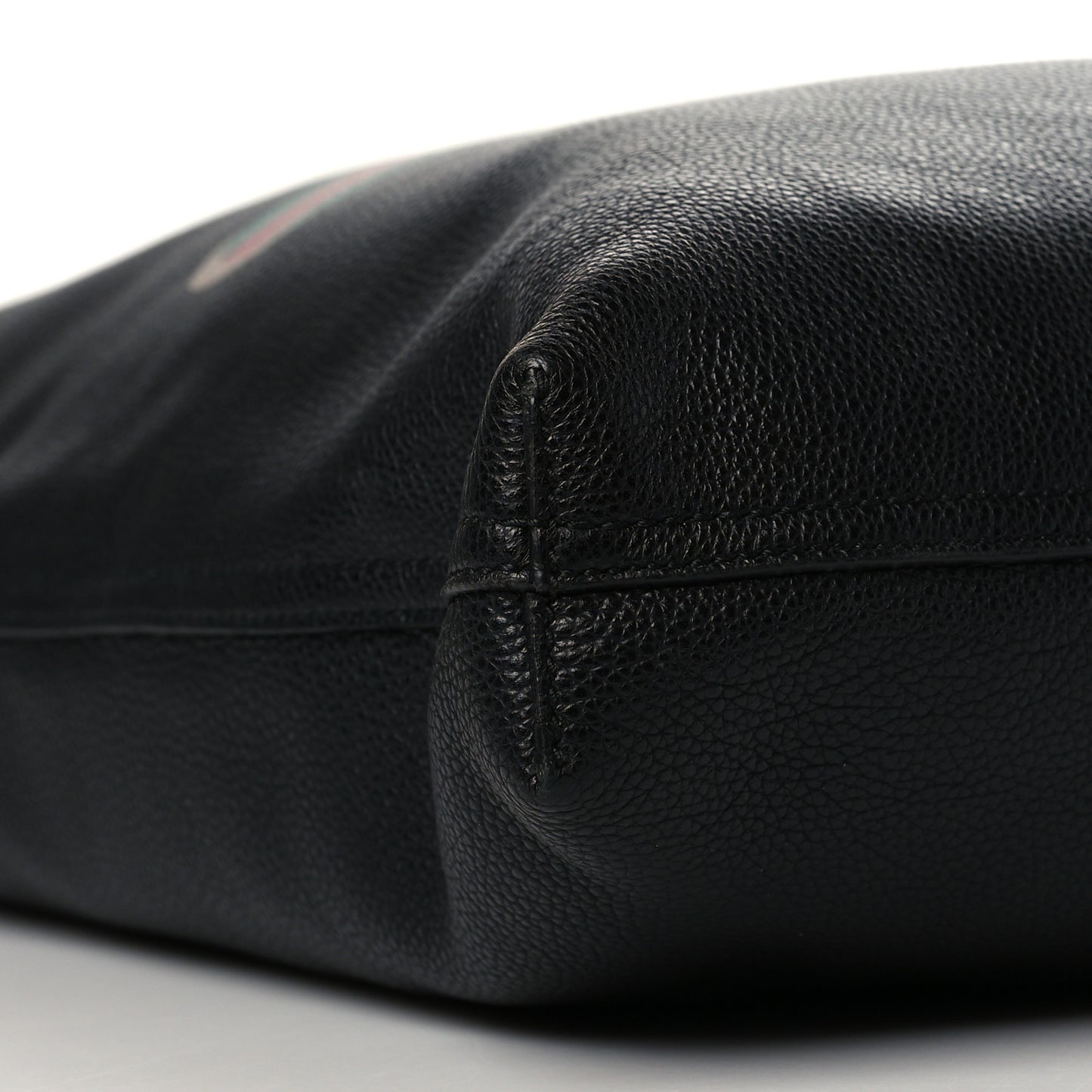 Calfskin Mens Logo Vertical Shopping Tote Black