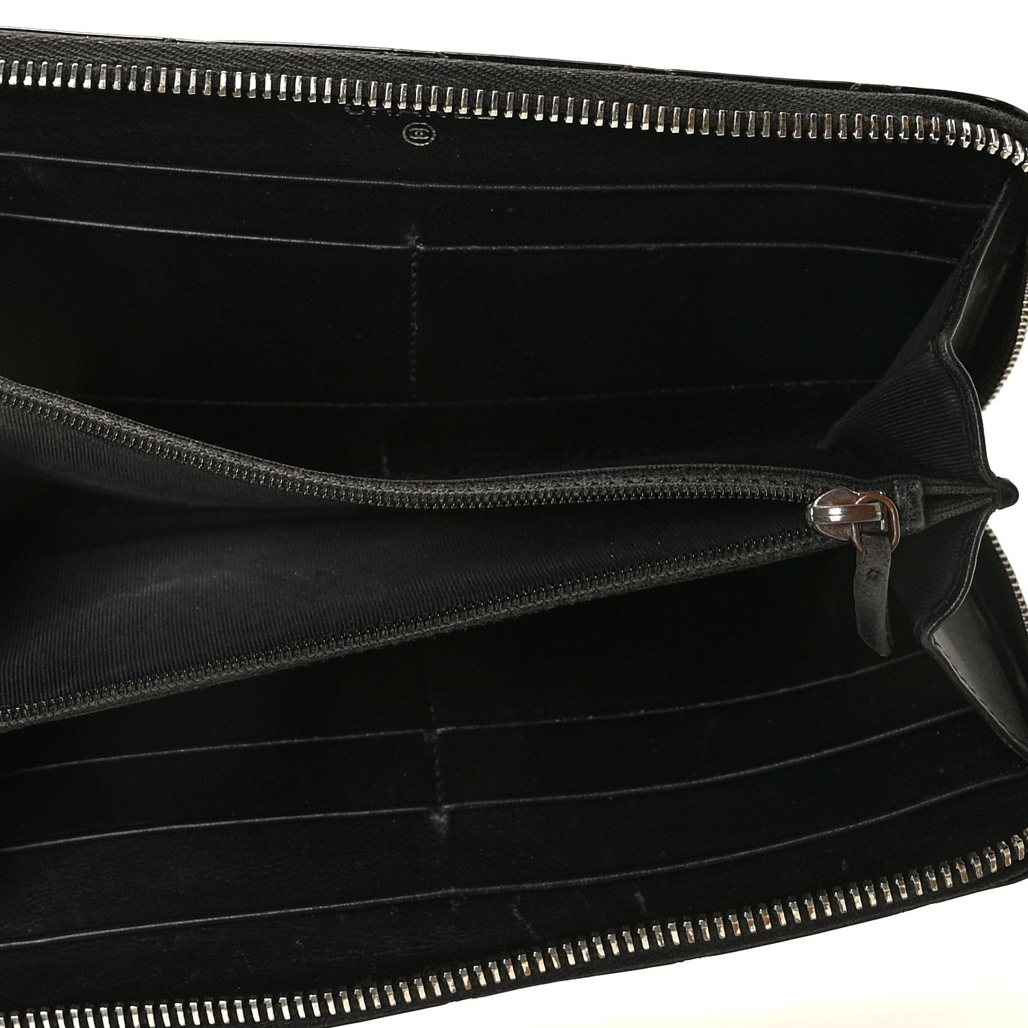 Chanel Patent Quilted Small Zip Around Wallet Black 7 of 8