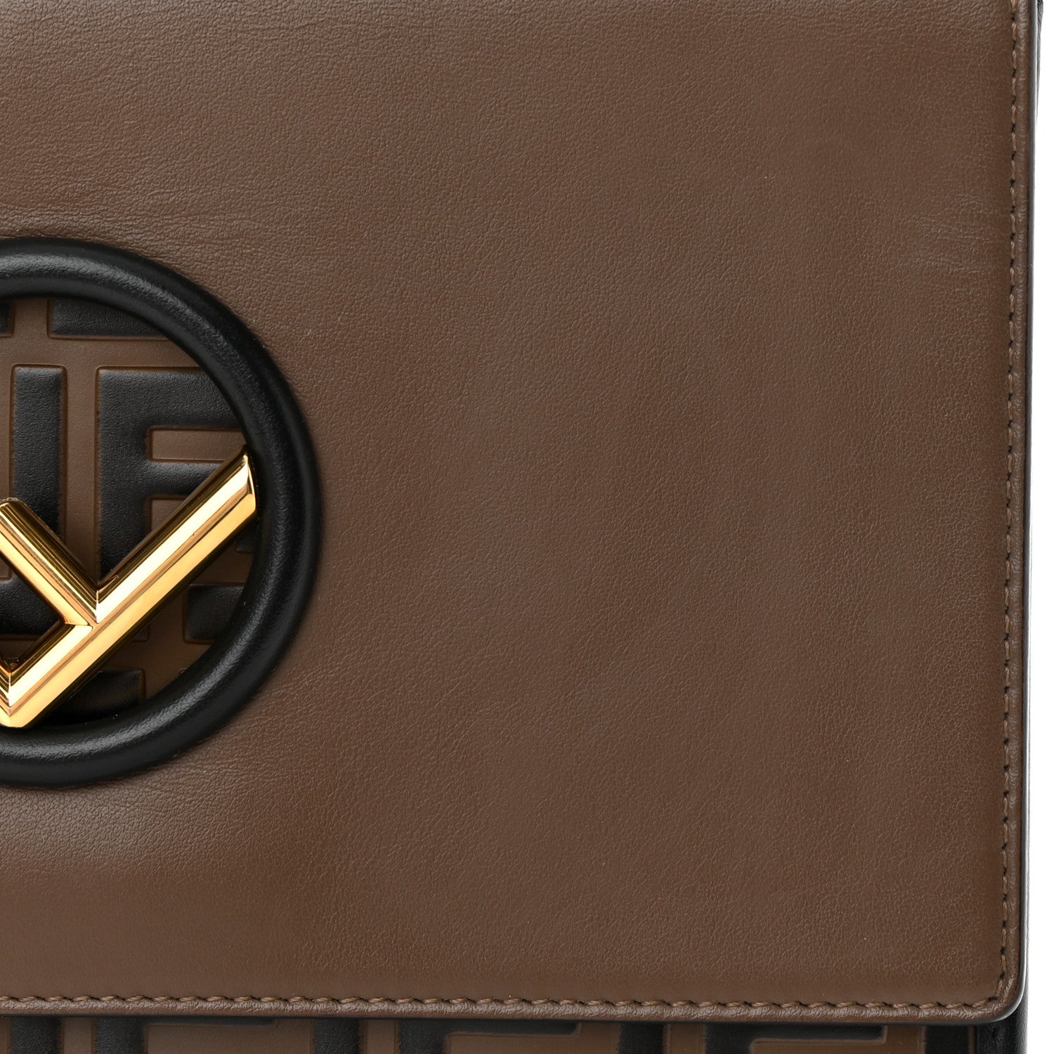 Fendi Vitello Century F is Fendi Bi-Color FF 1974 Embossed Kan I Shoulder Bag Maya Black 12 of 13
