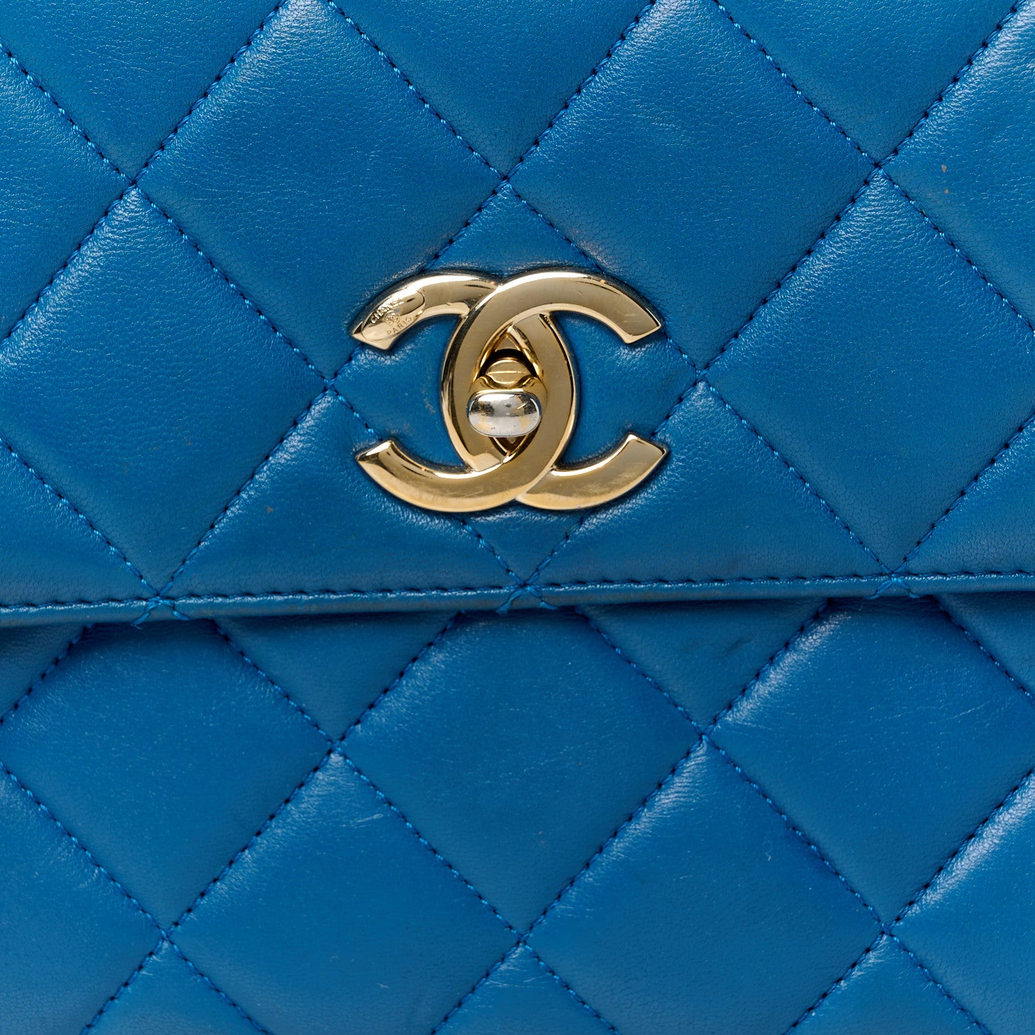 Chanel Lambskin Quilted Small Trendy CC Flap Dual Handle Bag Blue 9 of 12