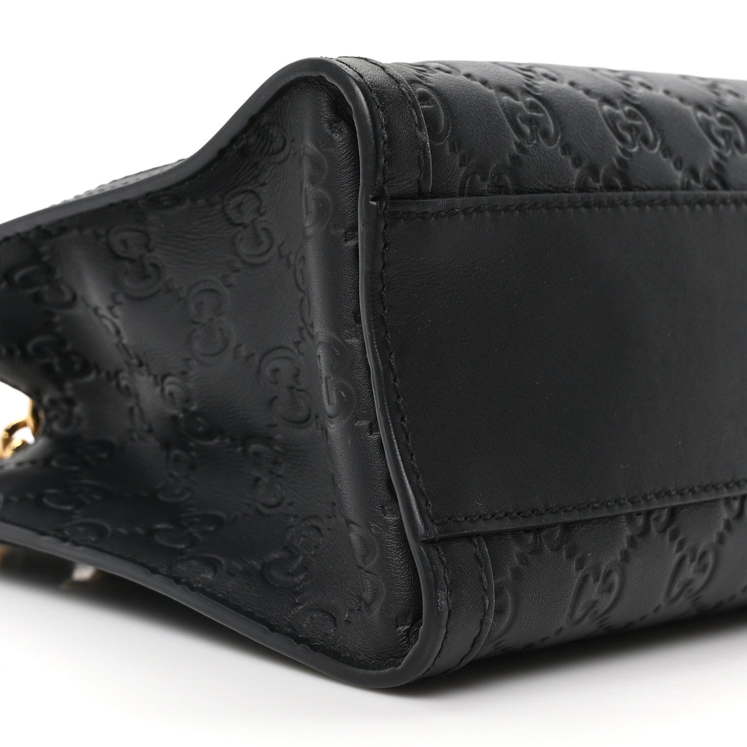 Gucci Guccissima Small Padlock Tote Black 9 of 10