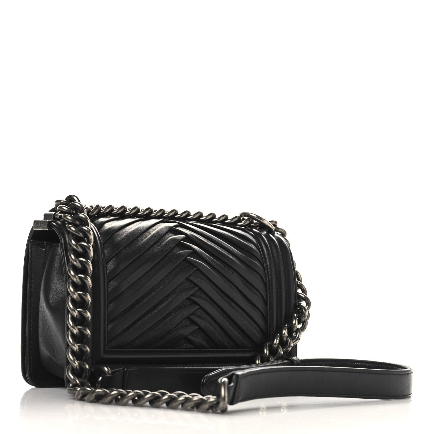 Chanel Lambskin Pleated Small Boy Flap Black 3 of 10