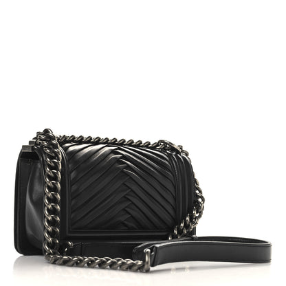 Chanel Lambskin Pleated Small Boy Flap Black 3 of 10