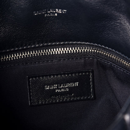 Saint Laurent Lambskin Quilted Toy Loulou Puffer Monogram Chain Satchel Black 6 of 9