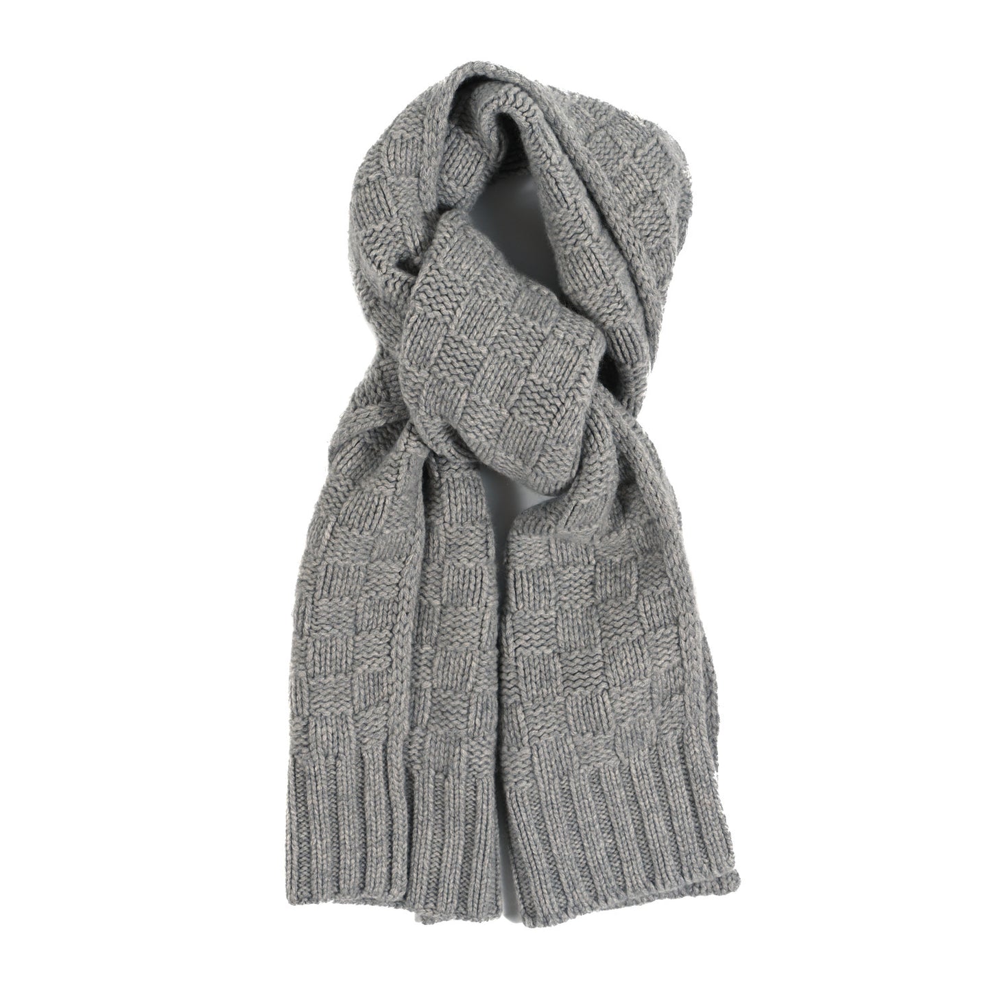 Cashmere Damier Helsinki Scarf Grey