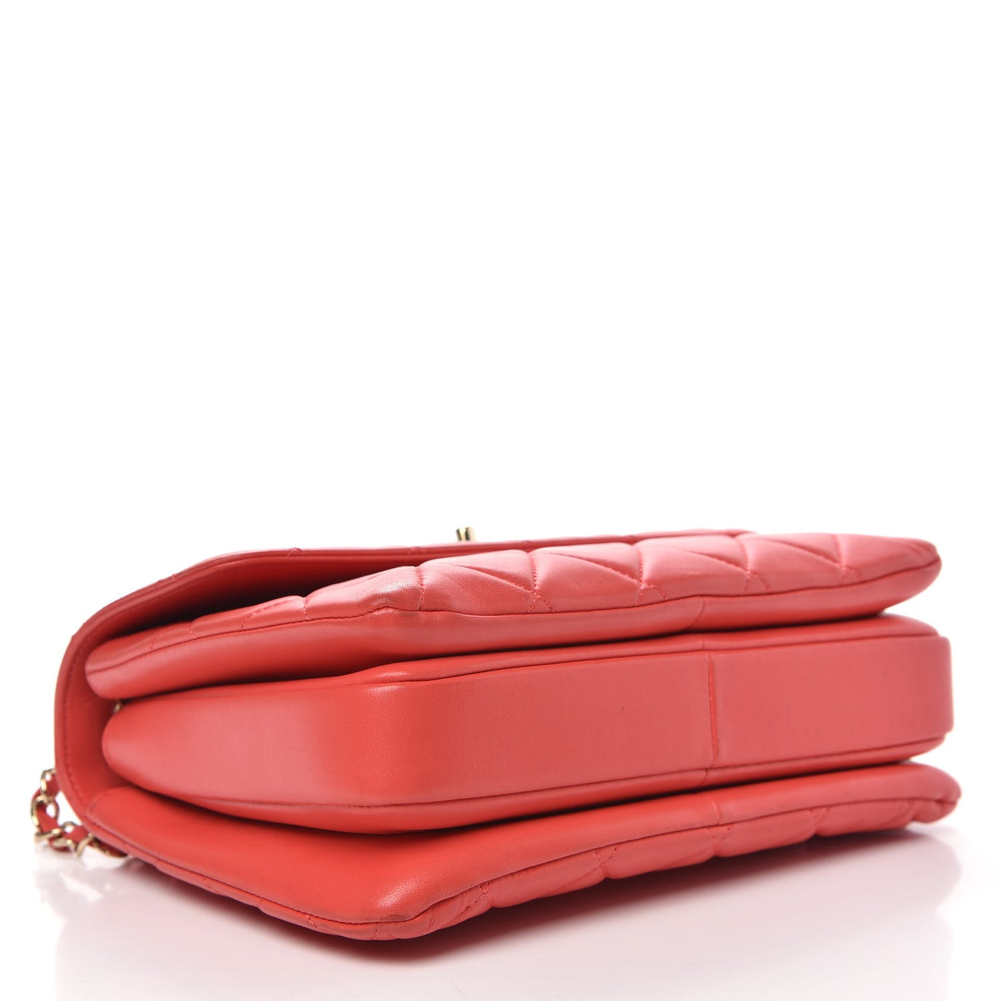 Lambskin Quilted Small Trendy CC Flap Dual Handle Bag Red