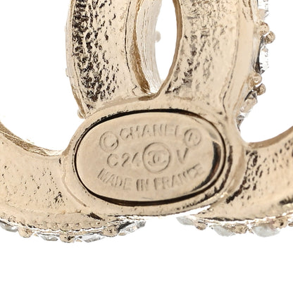 Chanel Crystal Pearl CC Earrings Gold 4 of 5