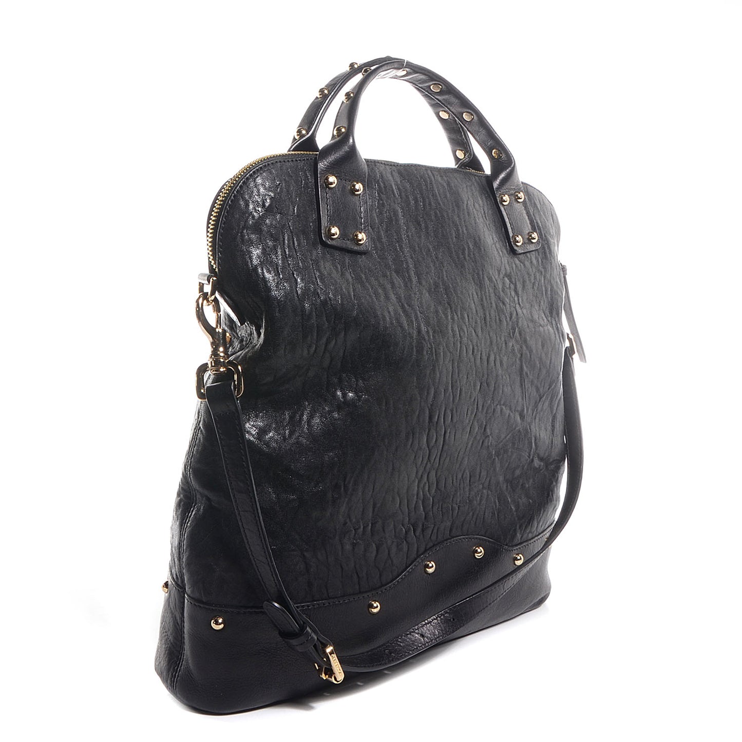 Large Grain Nappa Holly Top Handle Black