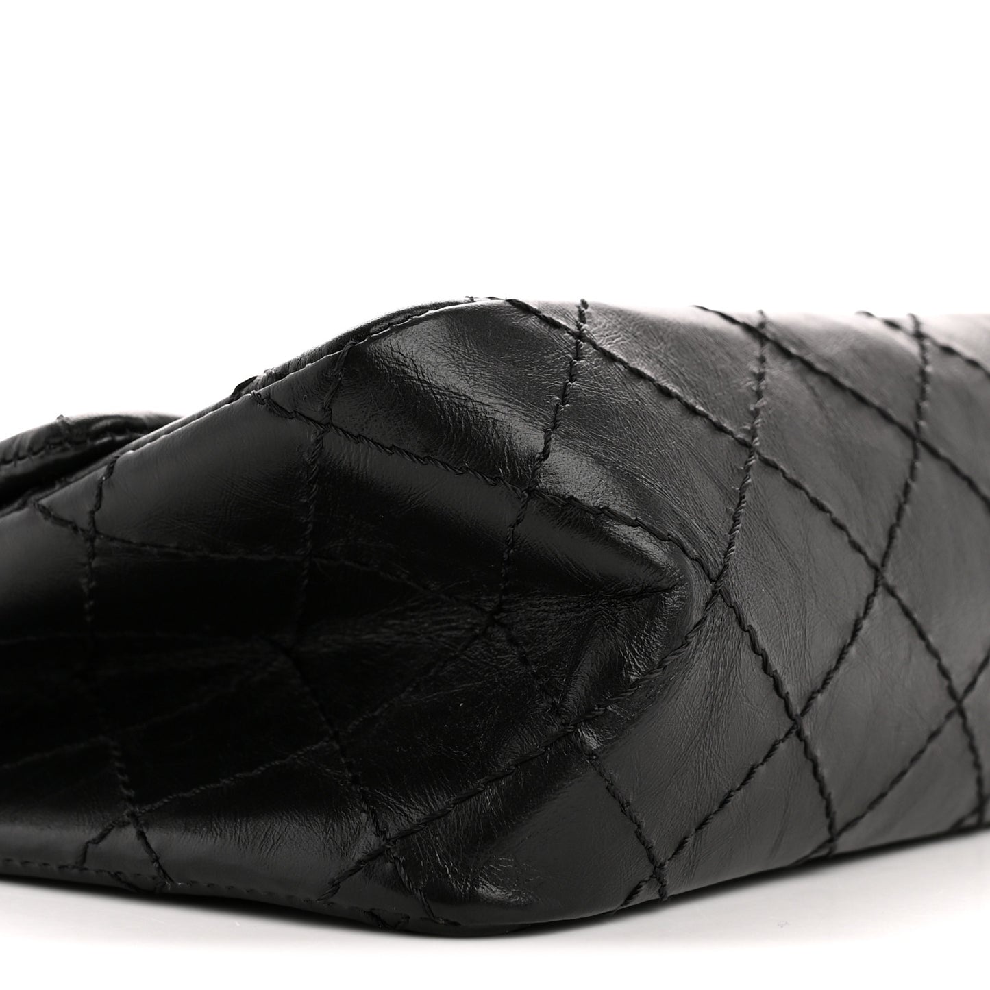 Aged Calfskin Quilted 2.55 Reissue Mini Flap Black