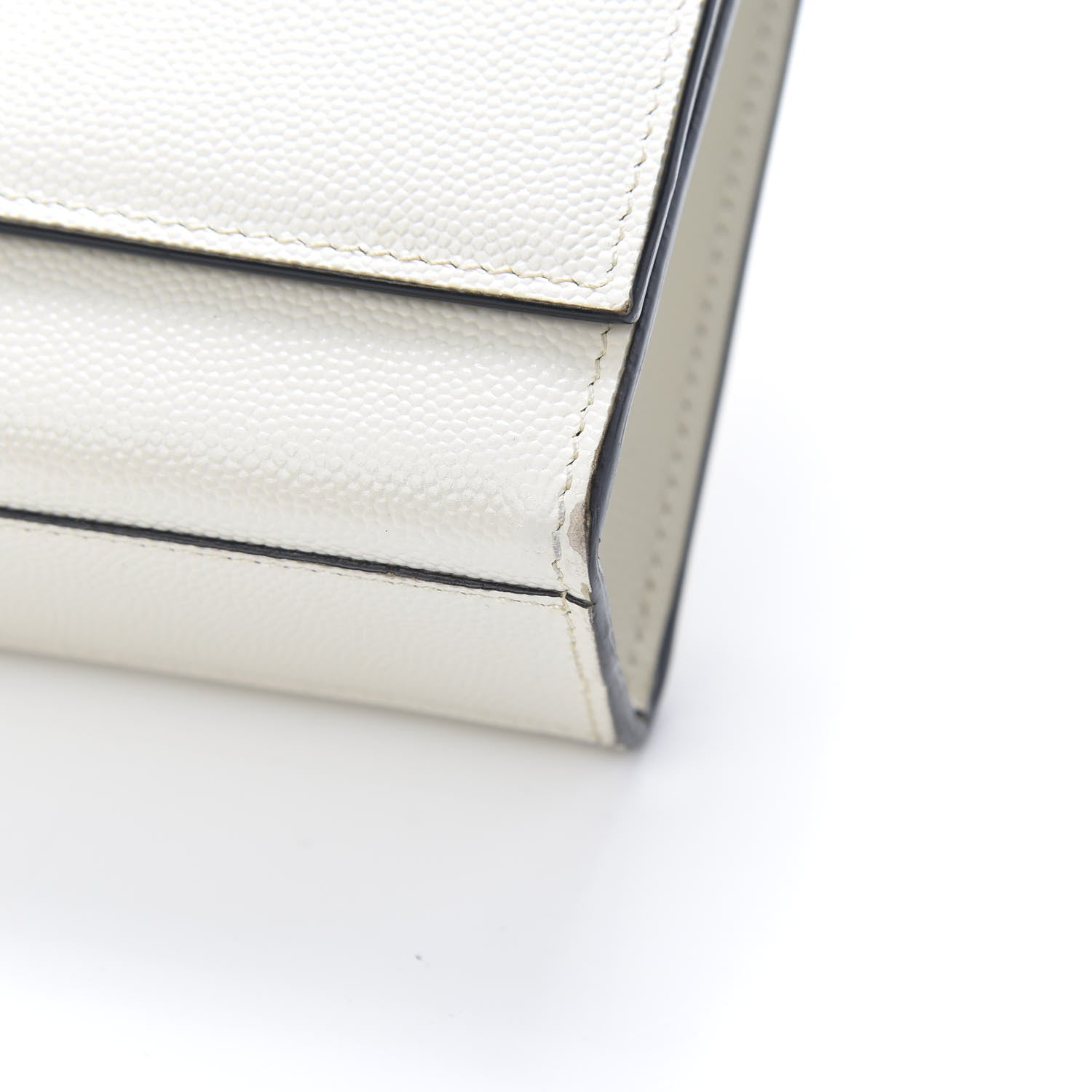 Saint Laurent Grain De Poudre Medium Classic Monogram Kate Satchel Porcellana Black 11 of 12