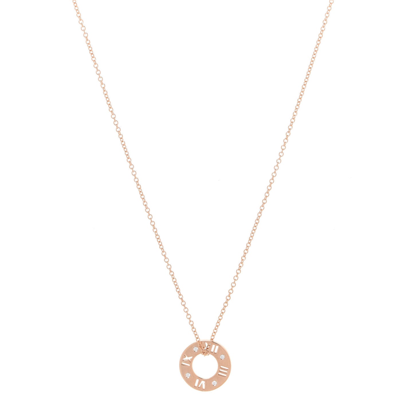 18K Rose Gold Diamond Atlas Pierced Pendant Necklace