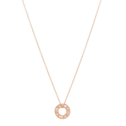 Tiffany 18K Rose Gold Diamond Atlas Pierced Pendant Necklace 1 of 8