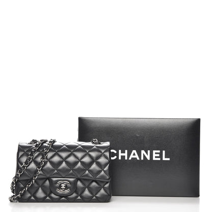 Chanel Lambskin Quilted Mini Rectangular Flap Black 8 of 8