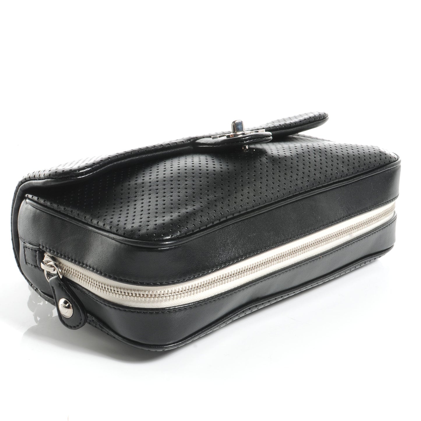 Lambskin Perforated Medium Baseball Spirit Flap Black