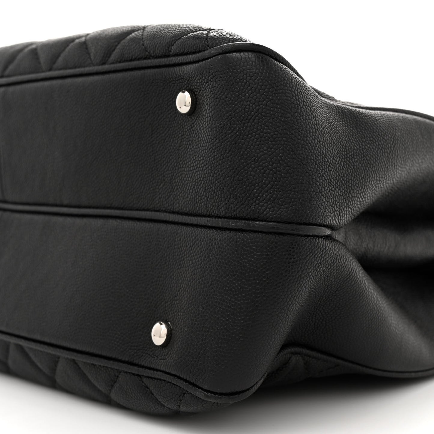 Caviar Quilted Large Urban Companion Top Handle Shopping Tote Black