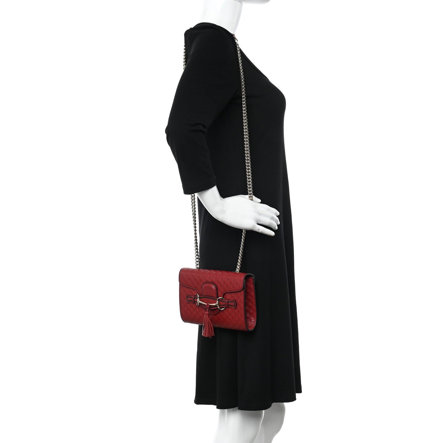 Soft Microguccissima Mini Emily Chain Shoulder Bag Rosso
