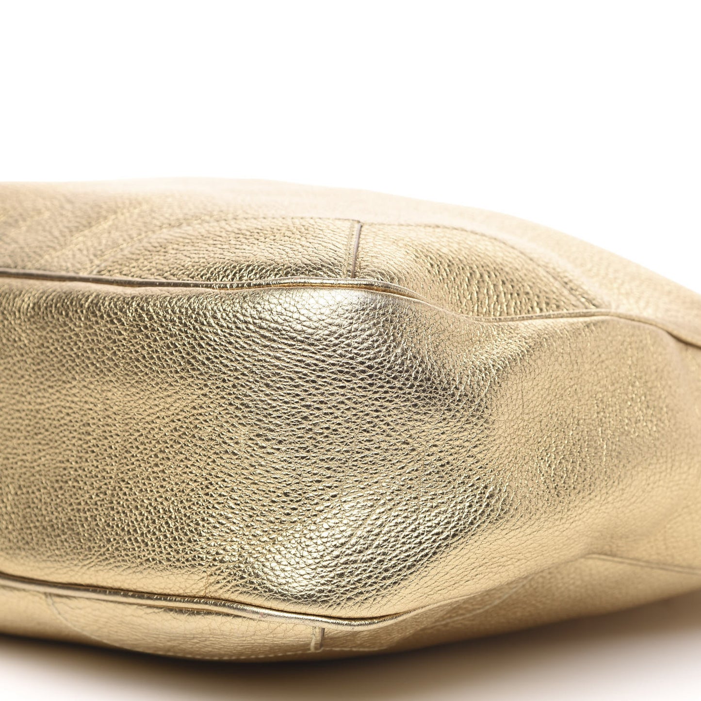 Metallic Vitello Daino Tote Platino