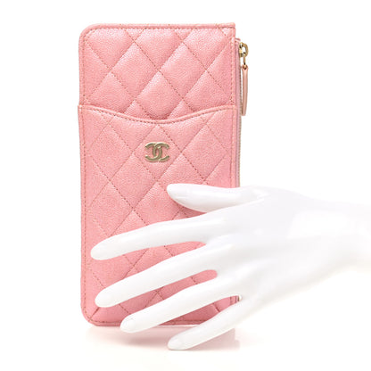 Chanel Iridescent Caviar Quilted Classic iPhone Pouch Rose Pink 2 of 8
