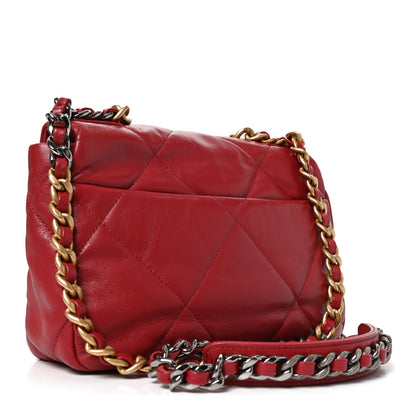 Chanel Goatskin Quilted Medium Chanel 19 Flap Red 3 of 10