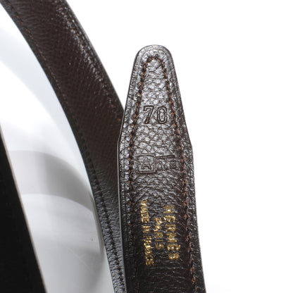 Hermes Box Courchevel Reversible Constance 18mm H Belt Noir Chocolate 70 5 of 7