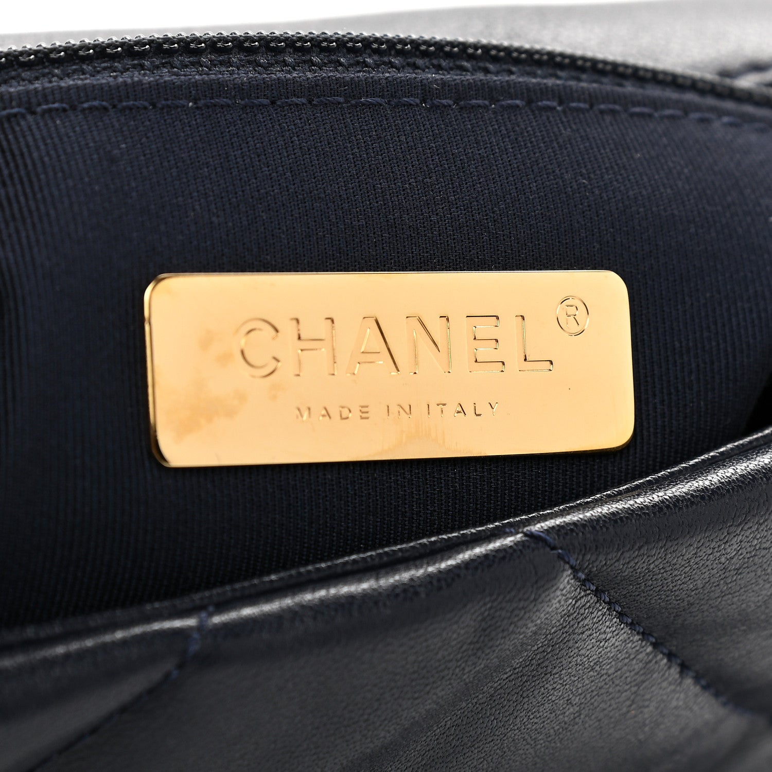 Chanel Lambskin Quilted Medium Chanel 19 Flap Navy Blue 6 of 11