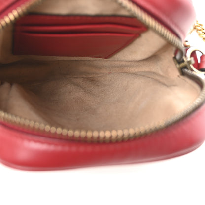 Gucci Calfskin Matelasse Mini GG Marmont Crossbody Bag Hibiscus Red 8 of 17
