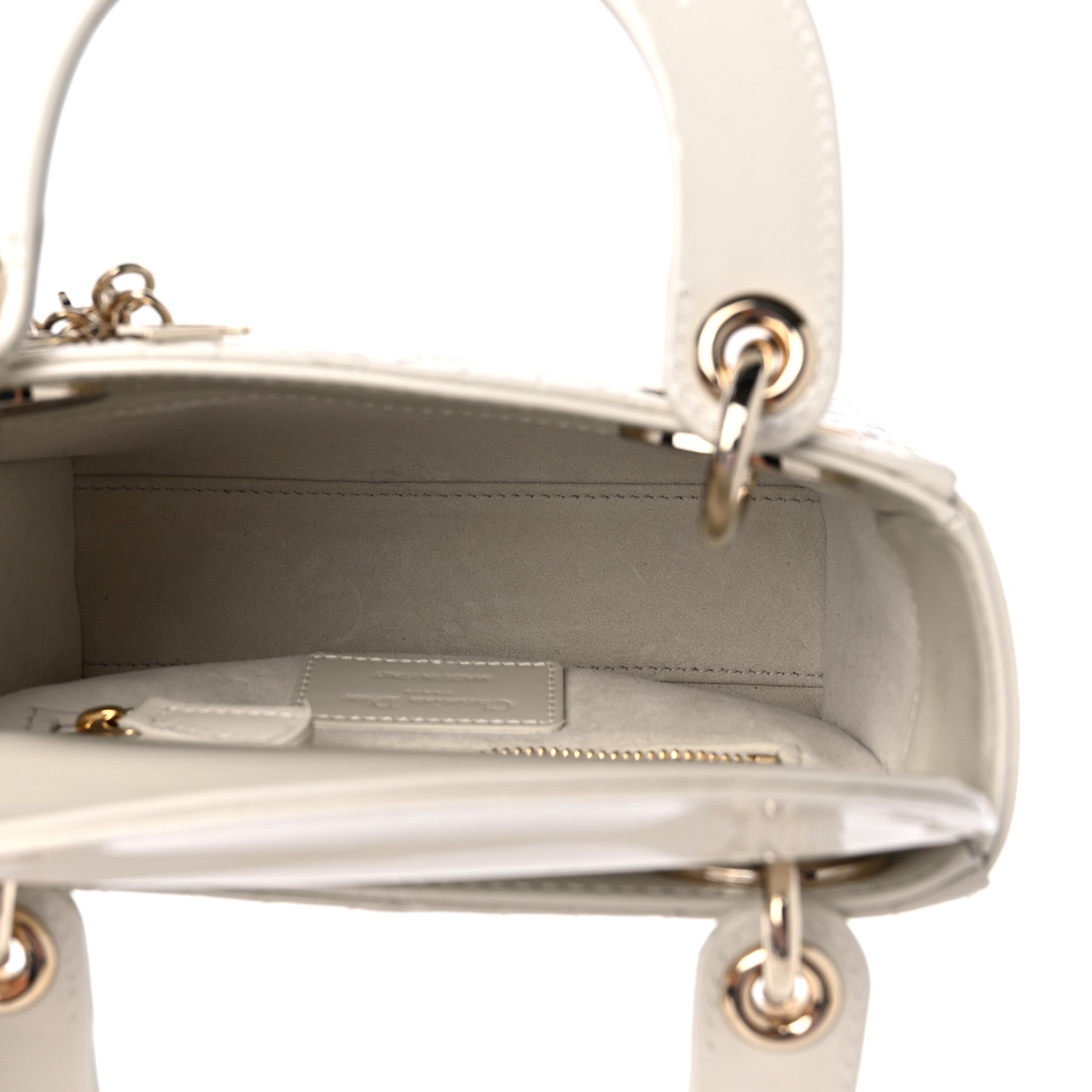 Christian Dior Patent Cannage Mini Lady Dior Ivory 5 of 8