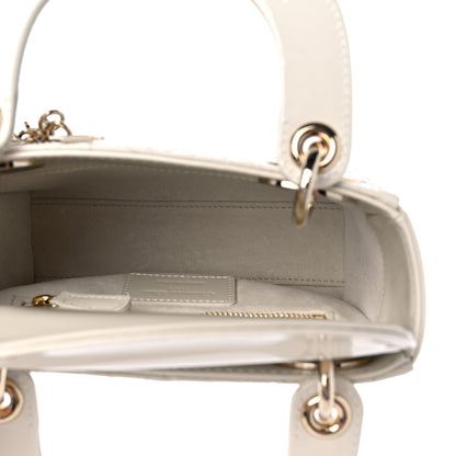 Christian Dior Patent Cannage Mini Lady Dior Ivory 5 of 8