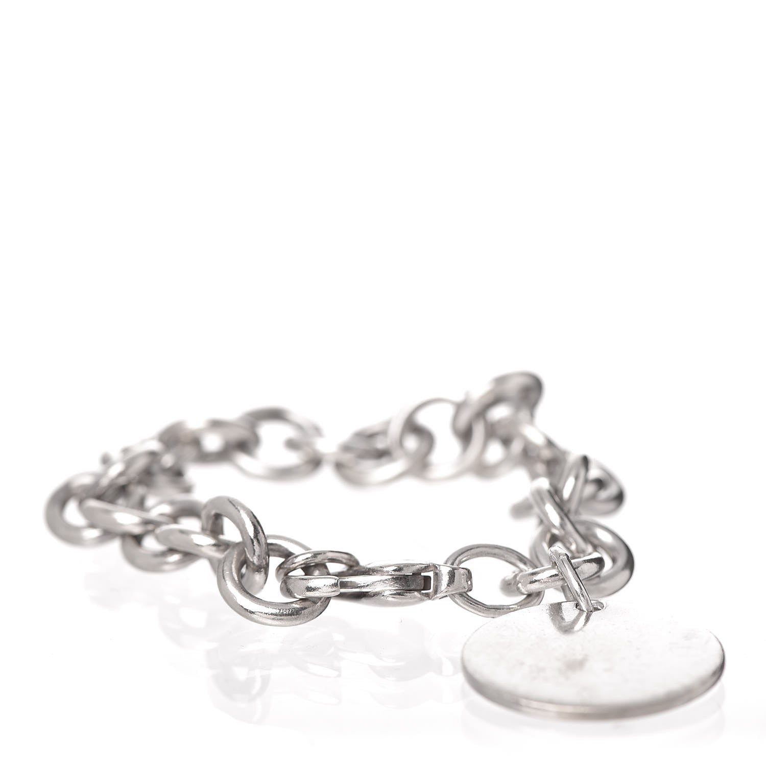 Tiffany Sterling Silver Round Tag Charm Bracelet 1 of 5