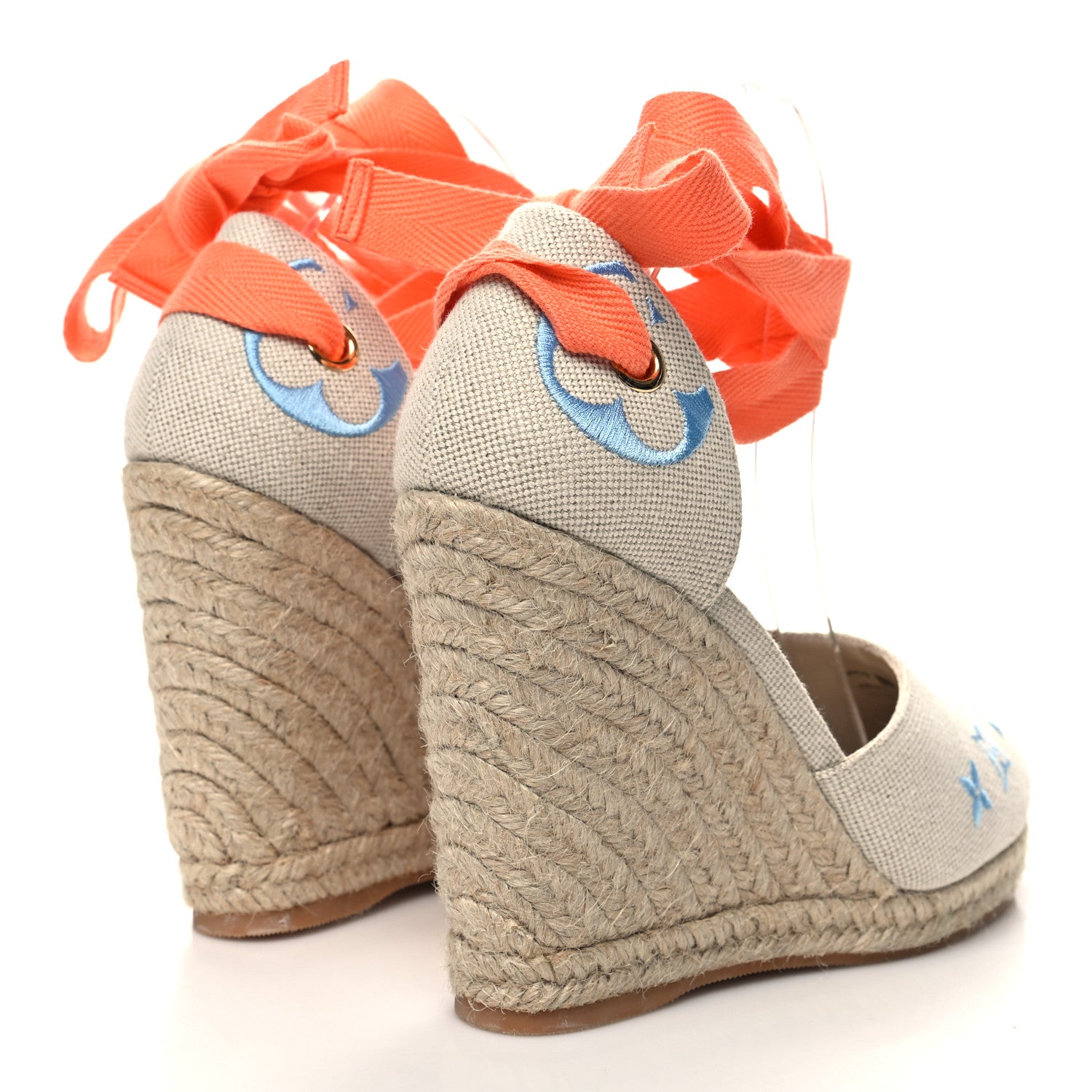 Louis Vuitton Canvas Monogram Starboard Wedge Espadrilles 40 Blue 4 of 8