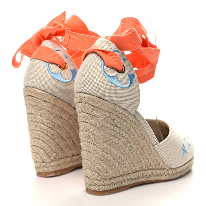 Louis Vuitton Canvas Monogram Starboard Wedge Espadrilles 40 Blue 4 of 8