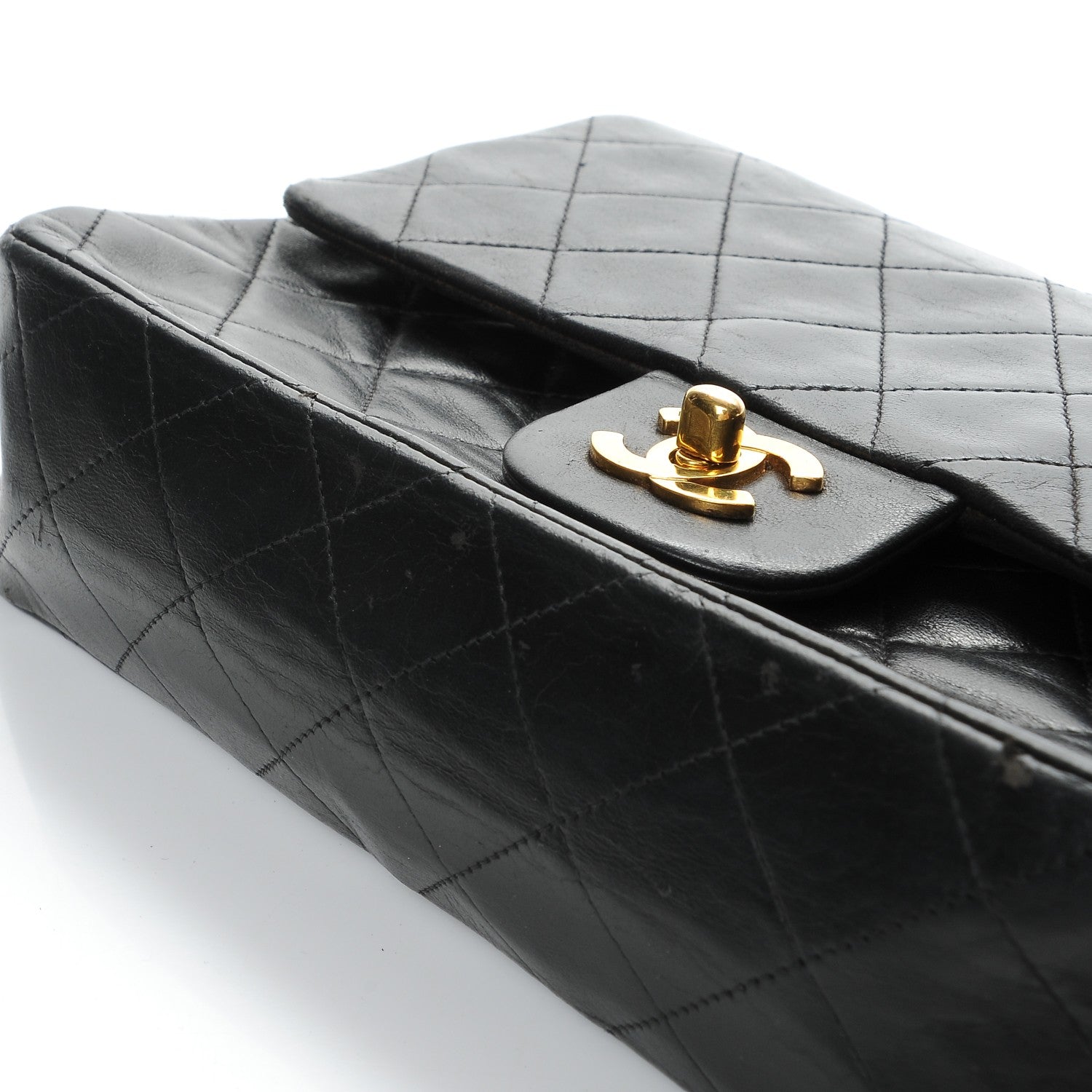 Chanel Lambskin Quilted Medium Double Flap Black 10 of 11