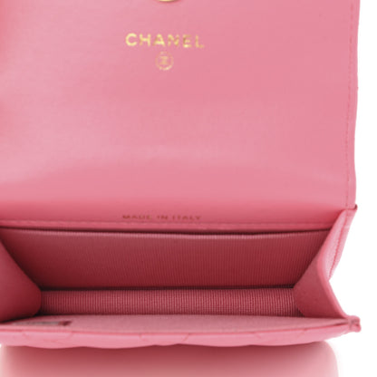 Chanel Lambskin Quilted CC Hook Card Holder Pink 5 of 9